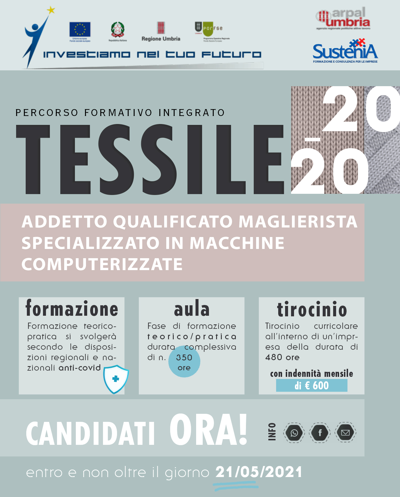 Course Image SELEZIONE CANDIDATI PROGETTO "TESSILE 2020"